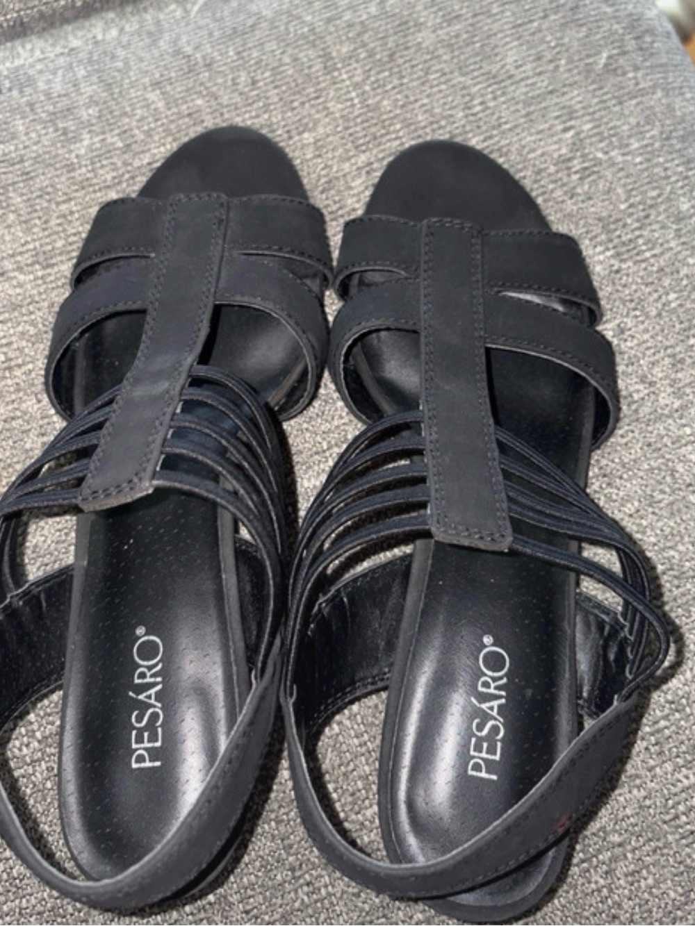 Pesaro Black Multi-Strap Women's Sandals